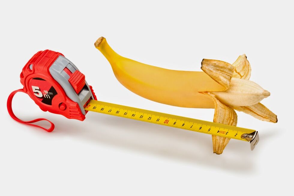 penis measurement before enlargement using the example of a banana